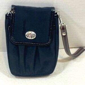 VTG Brighton Small Black Nylon Mini Bag Wristlet Purse Wallet Phone Holder 5.25"